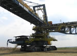 Spreder and conveyor belt transport system on open pit mine Drmno