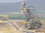 Spreder and conveyor belt transport system on open pit mine Drmno